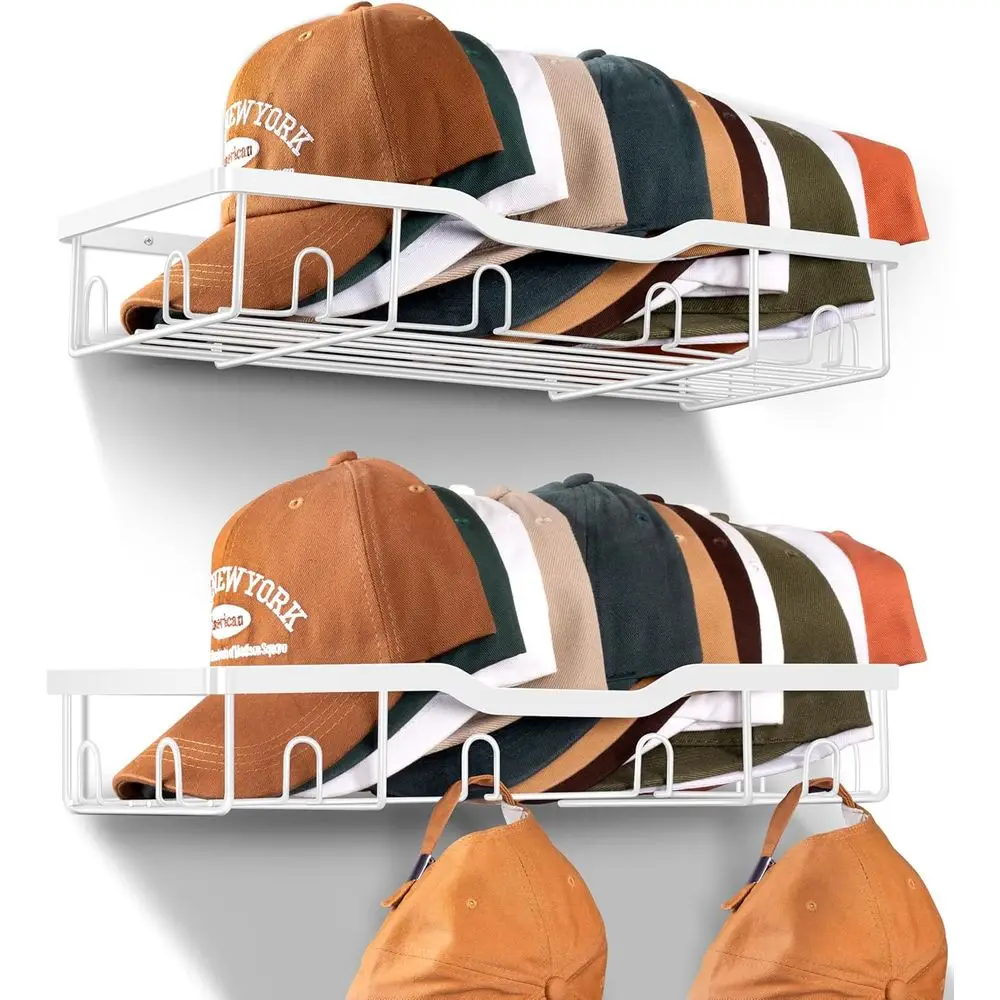 2-Pack Wall-Mounted Hat Rack Organizer, White, Sturdy Storage for 20s Style Hats
2-Pack Wall-Mounted Hat Rack Organizer, White, Sturdy Storage for 20s Style Hats