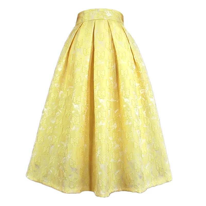 Women's Runway Fashion Spring Summer Designer Yellow Jacquard Skirt Female Autumn High Waist A-line Skirt TB1630
Women's Runway Fashion Spring Summer Designer Yellow Jacquard Skirt Female Autumn High Waist A-line Skirt TB1630