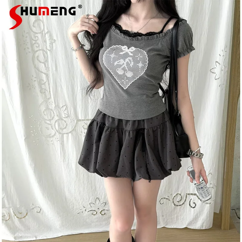 Subculture Y2k Skirt Set 2-piece Set Women Summer New 2026 Sweet Cute Print Off-the-shoulder Top T-shirt Polka Dot Skirt Outfit
Subculture Y2k Skirt Set 2-piece Set Women Summer New 2026 Sweet Cute Print Off-the-shoulder Top T-shirt Polka Dot Skirt Outfit