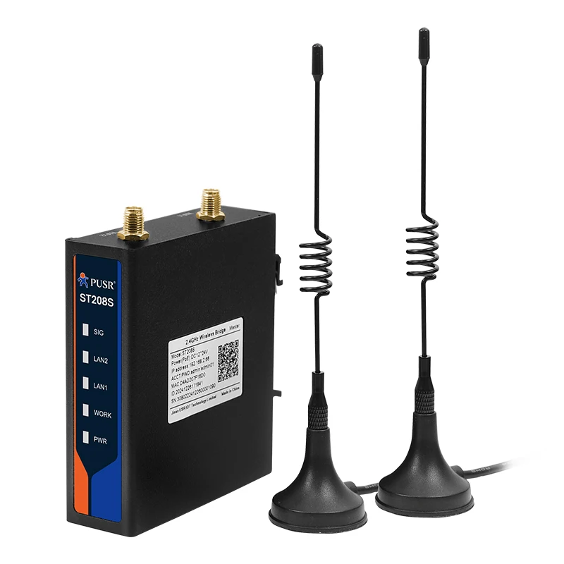 PUSR Industrial 2.4GHZ Point to Point 500m Wireless Bridge for PLC Qualcomm Plug and Play 2-Pack External Antenna Version ST208S
PUSR Industrial 2.4GHZ Point to Point 500m Wireless Bridge for PLC Qualcomm Plug and Play 2-Pack External Antenna Version ST208S