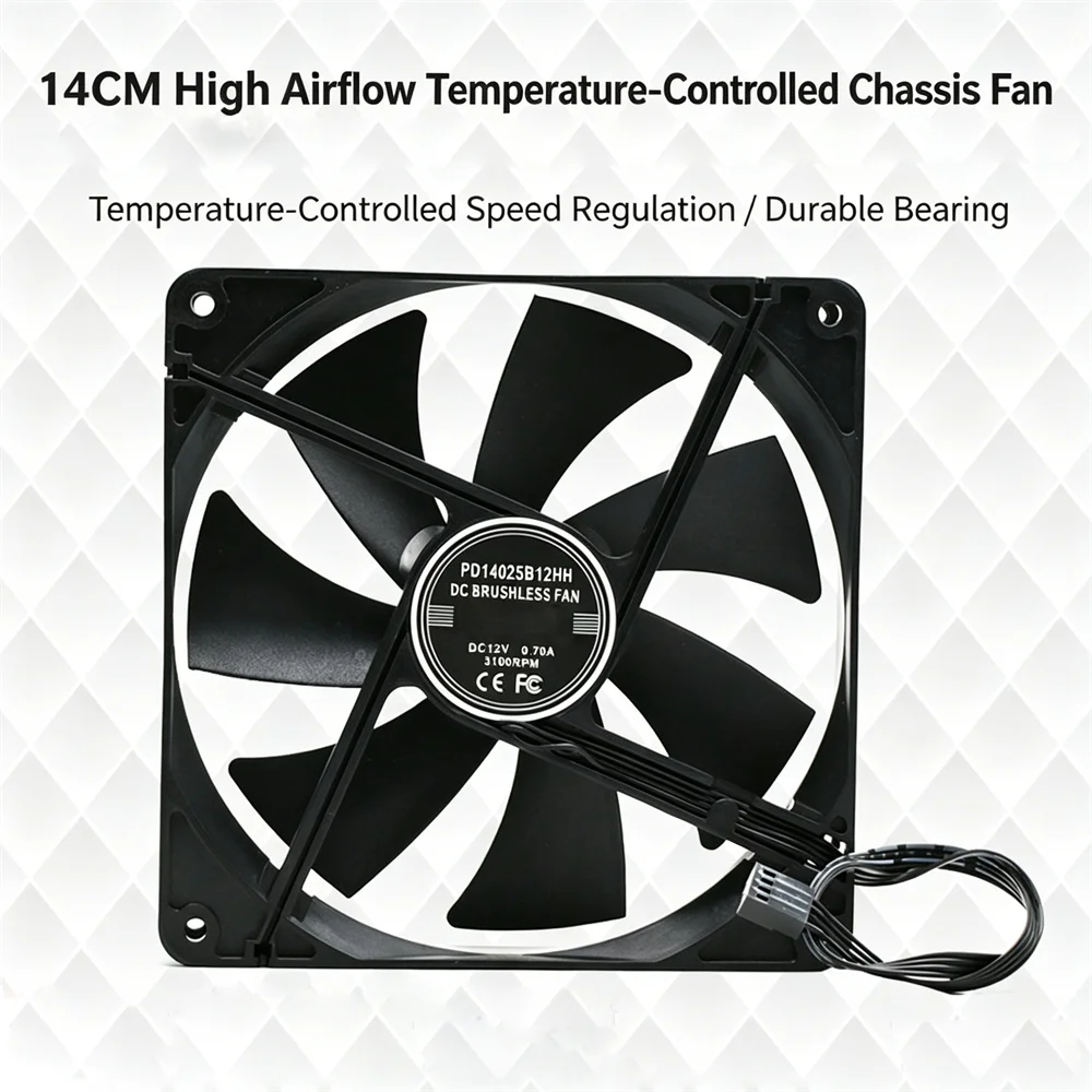 PD14025B12HH 140x140x25mm Axial Fan DC12V 0.7A 2PIN Dual Ball Bearing Replacement for Power Supply Inverter
PD14025B12HH 140x140x25mm Axial Fan DC12V 0.7A 2PIN Dual Ball Bearing Replacement for Power Supply Inverter