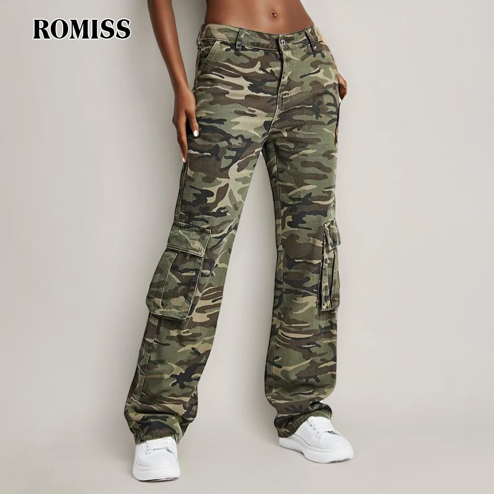 ROMISS Autumn Cargo Pants Female High Waist Patchwork Pocket Casual Loose Camouflage Trousers For Women Fashion Clothing New
ROMISS Autumn Cargo Pants Female High Waist Patchwork Pocket Casual Loose Camouflage Trousers For Women Fashion Clothing New
