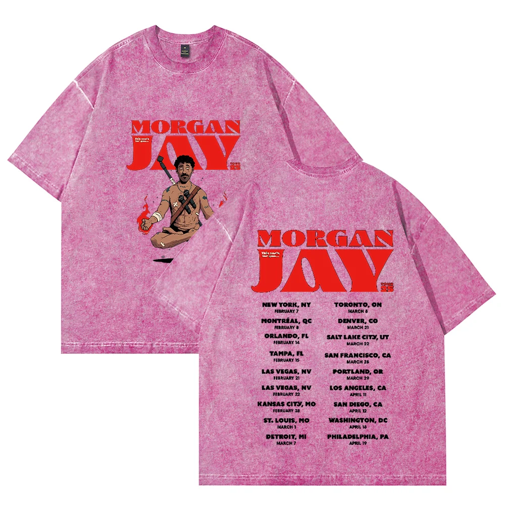 Morgan Jay Tour 2025, хлопковая винтажная стираная футболка с круглым вырезом и короткими рукавами, мужская/женская уличная одежда
Morgan Jay Tour 2025, хлопковая винтажная стираная футболка с круглым вырезом и короткими рукавами, мужская/женская уличная одежда