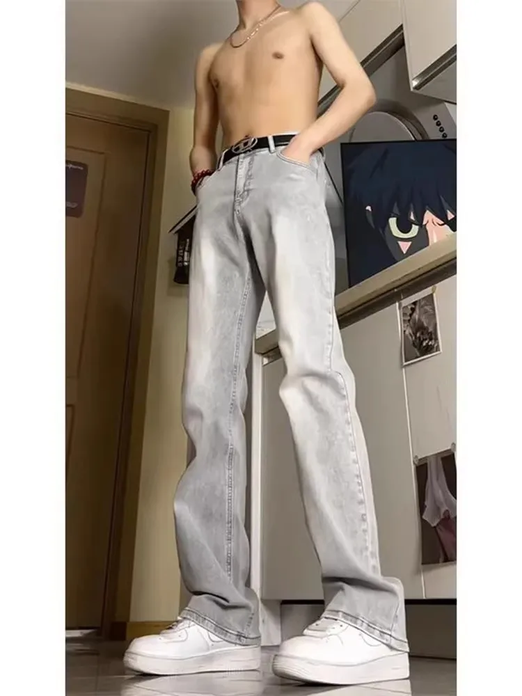 High Waist Knife Cement ey Men's Denim Jeans American Retro Straight Leg Pants Trendy Slim Fit Flared Trousers
High Waist Knife Cement ey Men's Denim Jeans American Retro Straight Leg Pants Trendy Slim Fit Flared Trousers