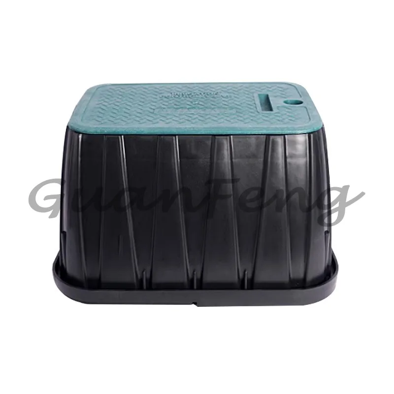 Adjustable sprinkler box protects plastic and fiberglass cover protects lawn irrigation valve from damage
Adjustable sprinkler box protects plastic and fiberglass cover protects lawn irrigation valve from damage