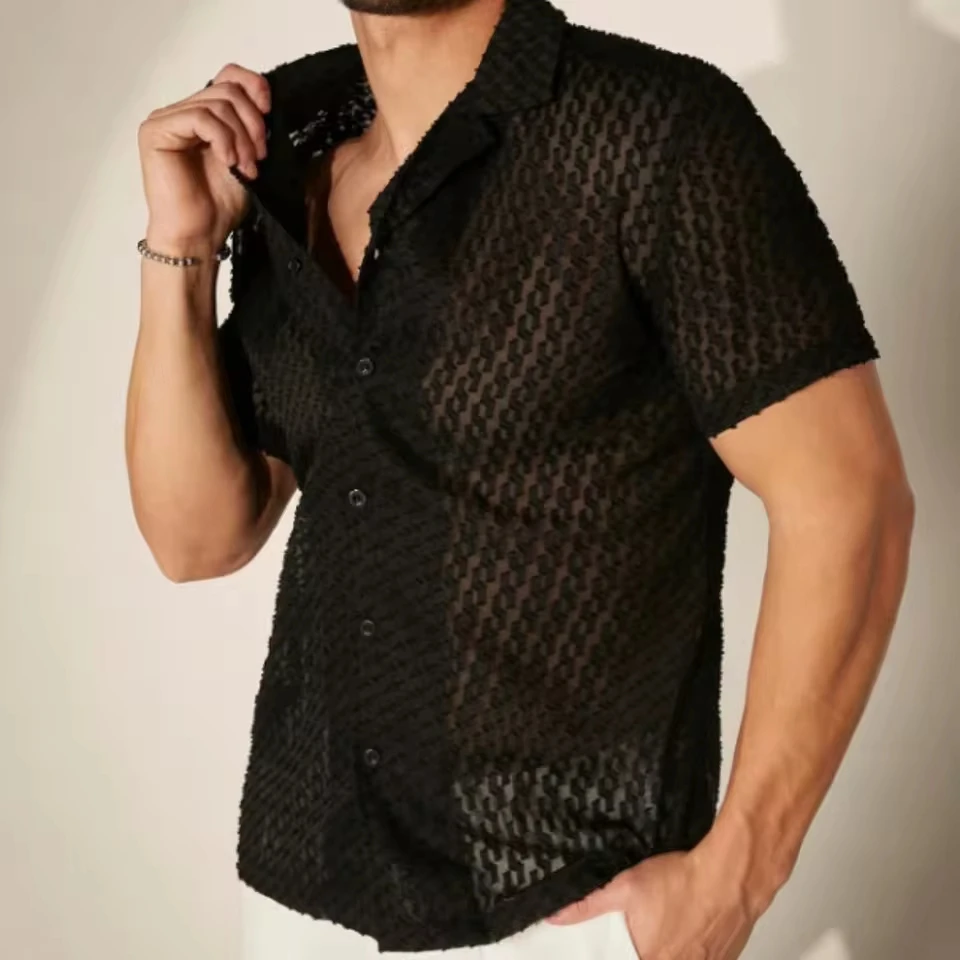 Men's Short-sleeved Shirt Large Size Casual Cardigan Black Loose Shirt Male Fashion Tops
Men's Short-sleeved Shirt Large Size Casual Cardigan Black Loose Shirt Male Fashion Tops