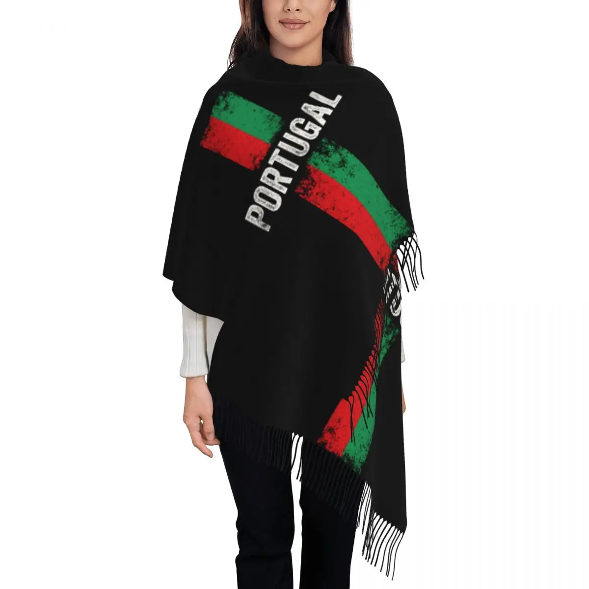 Custom Portugal Flag Tassel Scarf Women Soft Portuguese Pride Patriotic Shawls Wraps Lady Winter Fall Scarves
Custom Portugal Flag Tassel Scarf Women Soft Portuguese Pride Patriotic Shawls Wraps Lady Winter Fall Scarves