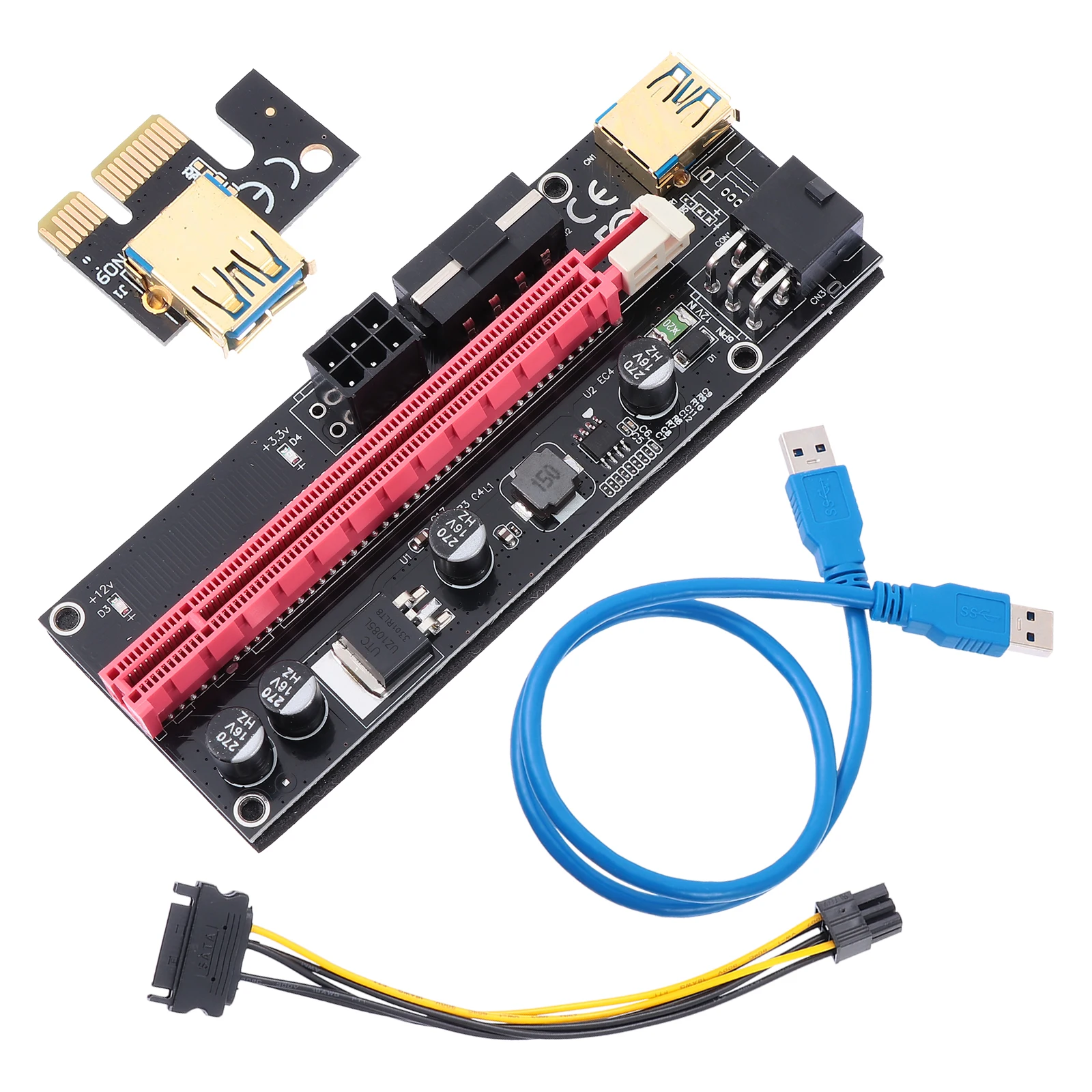 PCIE Riser 1X to 16X Graphics Adapter Pcie Riser Card Dual 6Pin Stable Power Supply Extension Cord for GPUs
PCIE Riser 1X to 16X Graphics Adapter Pcie Riser Card Dual 6Pin Stable Power Supply Extension Cord for GPUs