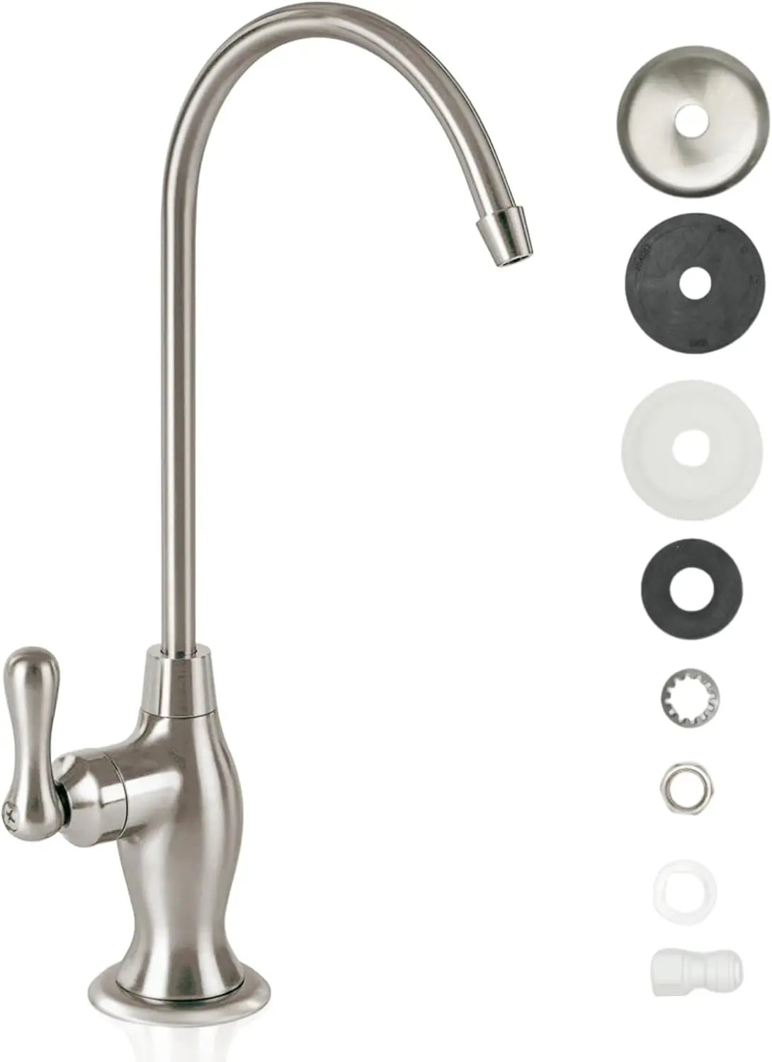 Brushed Nickel Reverse Osmosis Faucet, NSF Certified, Non-Air Gap for Under Sink Water Filtration System
Brushed Nickel Reverse Osmosis Faucet, NSF Certified, Non-Air Gap for Under Sink Water Filtration System