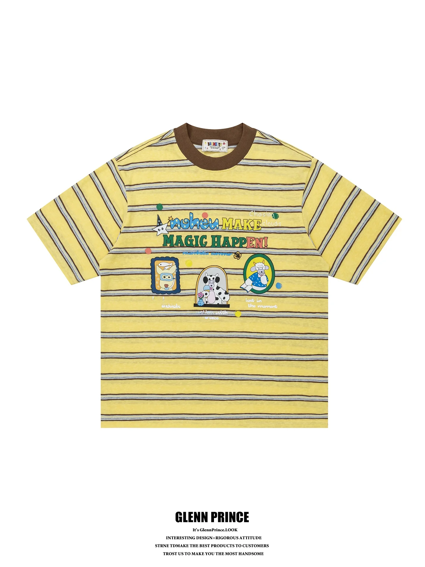 Dopamine Fun Cartoon Print Stripe Color Block Short Sleeve T-Shirt Men's Stylish Korean Style Tee Breathable Cotton Polyester...
Dopamine Fun Cartoon Print Stripe Color Block Short Sleeve T-Shirt Men's Stylish Korean Style Tee Breathable Cotton Polyester...