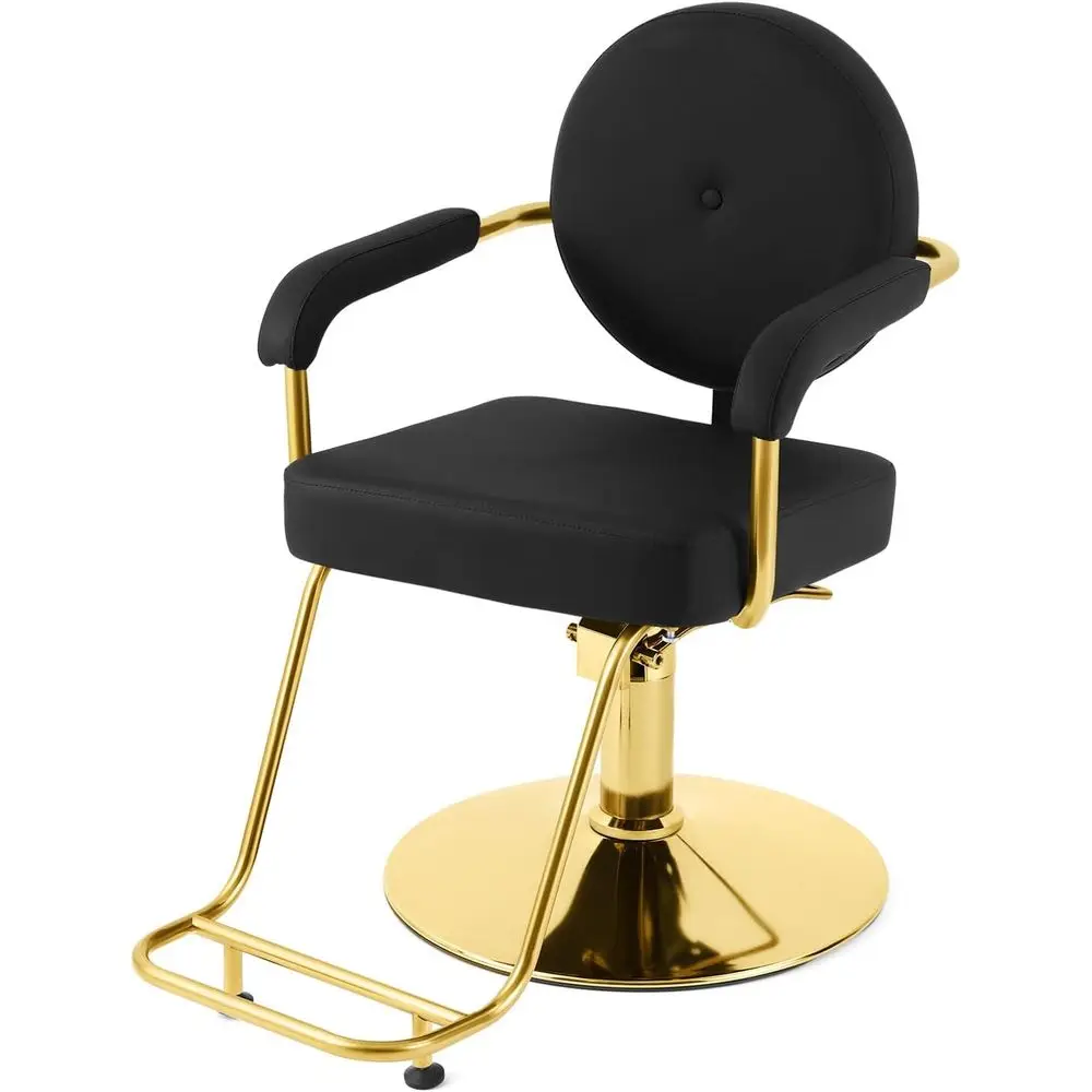 360° Swivel Salon Chair with Thick Seat and Footrest for Comfortable Styling and Spa Treatments in Black and Gold
360° Swivel Salon Chair with Thick Seat and Footrest for Comfortable Styling and Spa Treatments in Black and Gold