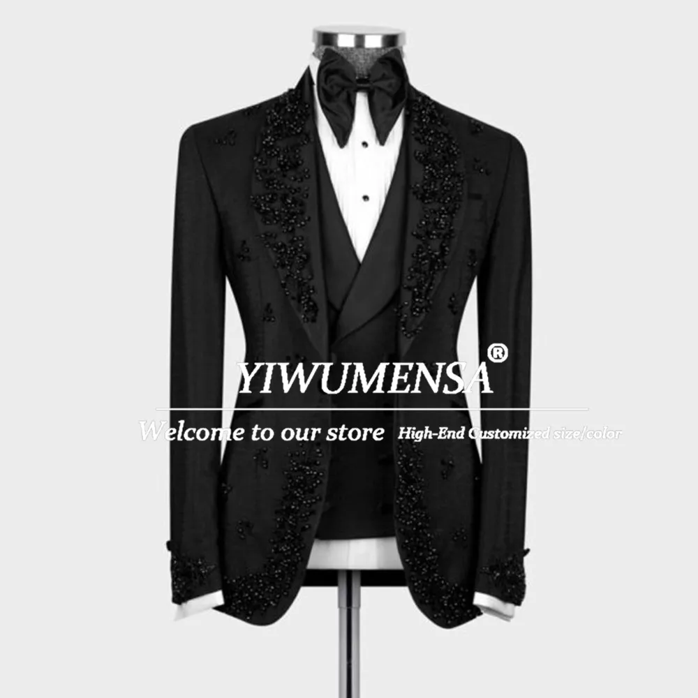 Мужские костюмы ручной работы с жемчугом на свадьбу, комплекты из 3 предметов, однобортные пиджаки для выпускного вечера, мужские костюмы для банкета, жениха, вечерние смокинги
Мужские костюмы ручной работы с жемчугом на свадьбу, комплекты из 3 предметов, однобортные пиджаки для выпускного вечера, мужские костюмы для банкета, жениха, вечерние смокинги