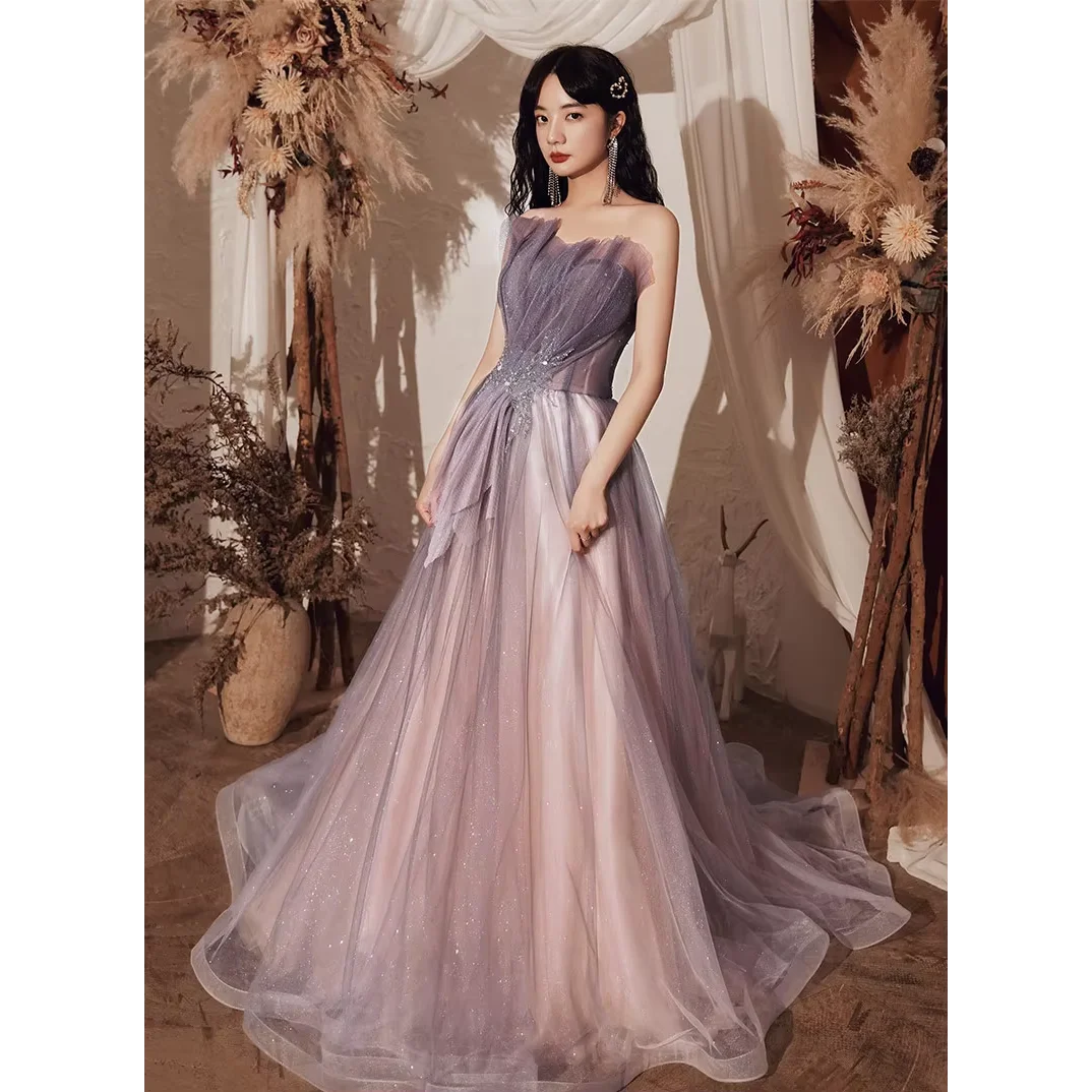Stunning Evening Dress Long Prom Gowns Strapless Lace-up Back Pleats Tulle Sweep Train Party Dress L&P DQL Studio real pictures
Stunning Evening Dress Long Prom Gowns Strapless Lace-up Back Pleats Tulle Sweep Train Party Dress L&P DQL Studio real pictures