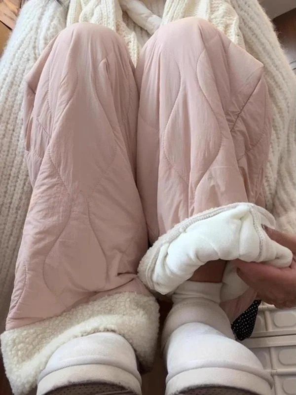 Ultra-Soft Pink Fleece Cotton Trousers Women's Autumn Winter New Style Warm Fleece Lined Wide Leg Pants Comfortable to Wear
Ultra-Soft Pink Fleece Cotton Trousers Women's Autumn Winter New Style Warm Fleece Lined Wide Leg Pants Comfortable to Wear