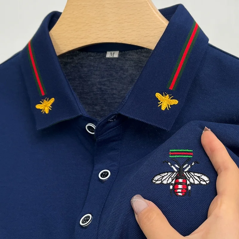 Designer Brand Men's Polo Shirt Lapel Short Sleeve T-Shirt Summer New Exquisite Bee Embroidery Fashion Business Casual Men'swear
Designer Brand Men's Polo Shirt Lapel Short Sleeve T-Shirt Summer New Exquisite Bee Embroidery Fashion Business Casual Men'swear