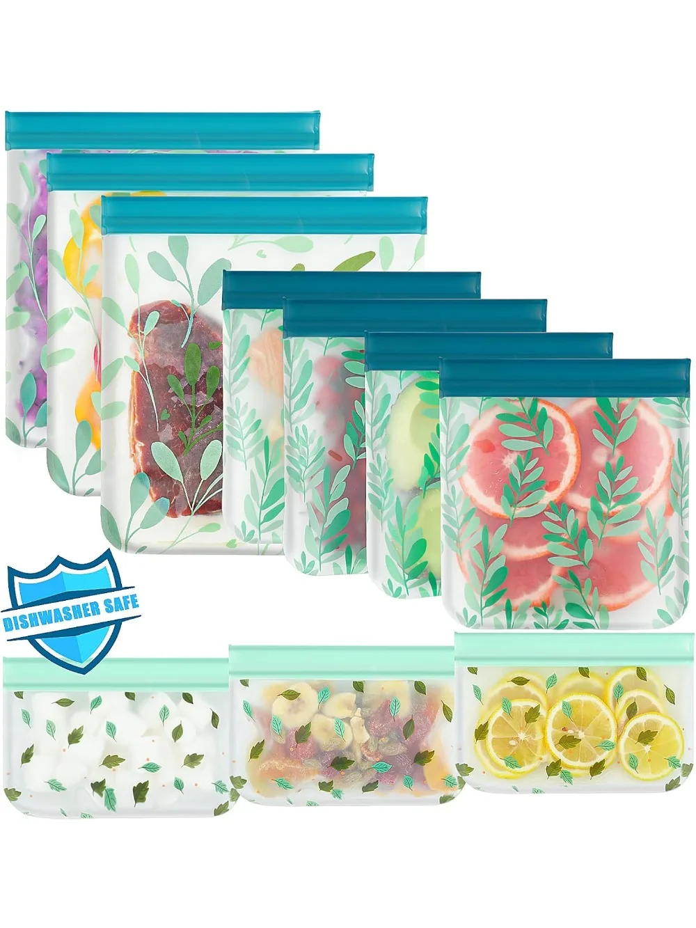 10-Pack Reusable PEVA Food Storage Bags – Dishwasher Safe, Leak-Proof, BPA-Free for Freezer, Travel & More
10-Pack Reusable PEVA Food Storage Bags – Dishwasher Safe, Leak-Proof, BPA-Free for Freezer, Travel & More