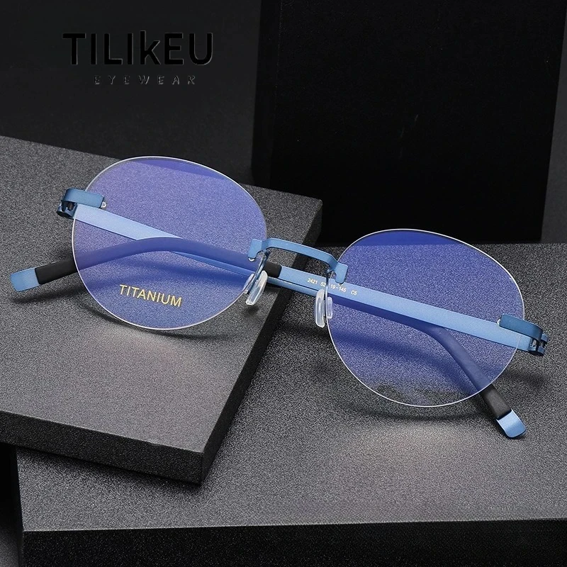New Retro Oval Rimless Glasses Frame for Men Classic Denmark Designer Pure Titanium Optical Frame Screwless Eyeglasses Women 
New Retro Oval Rimless Glasses Frame for Men Classic Denmark Designer Pure Titanium Optical Frame Screwless Eyeglasses Women