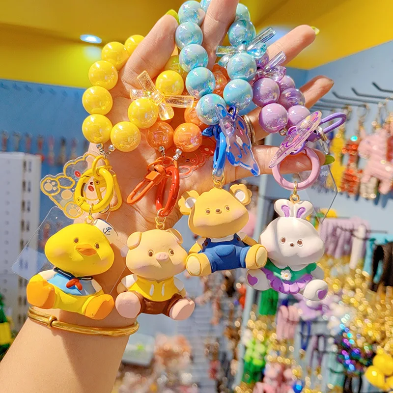 Creative Kawaii Animation Beaded Keychain, Small Animal Rabbit, Pig and Duck Bag Pendant, Female Couple Mobile Phone Lanyard
Creative Kawaii Animation Beaded Keychain, Small Animal Rabbit, Pig and Duck Bag Pendant, Female Couple Mobile Phone Lanyard