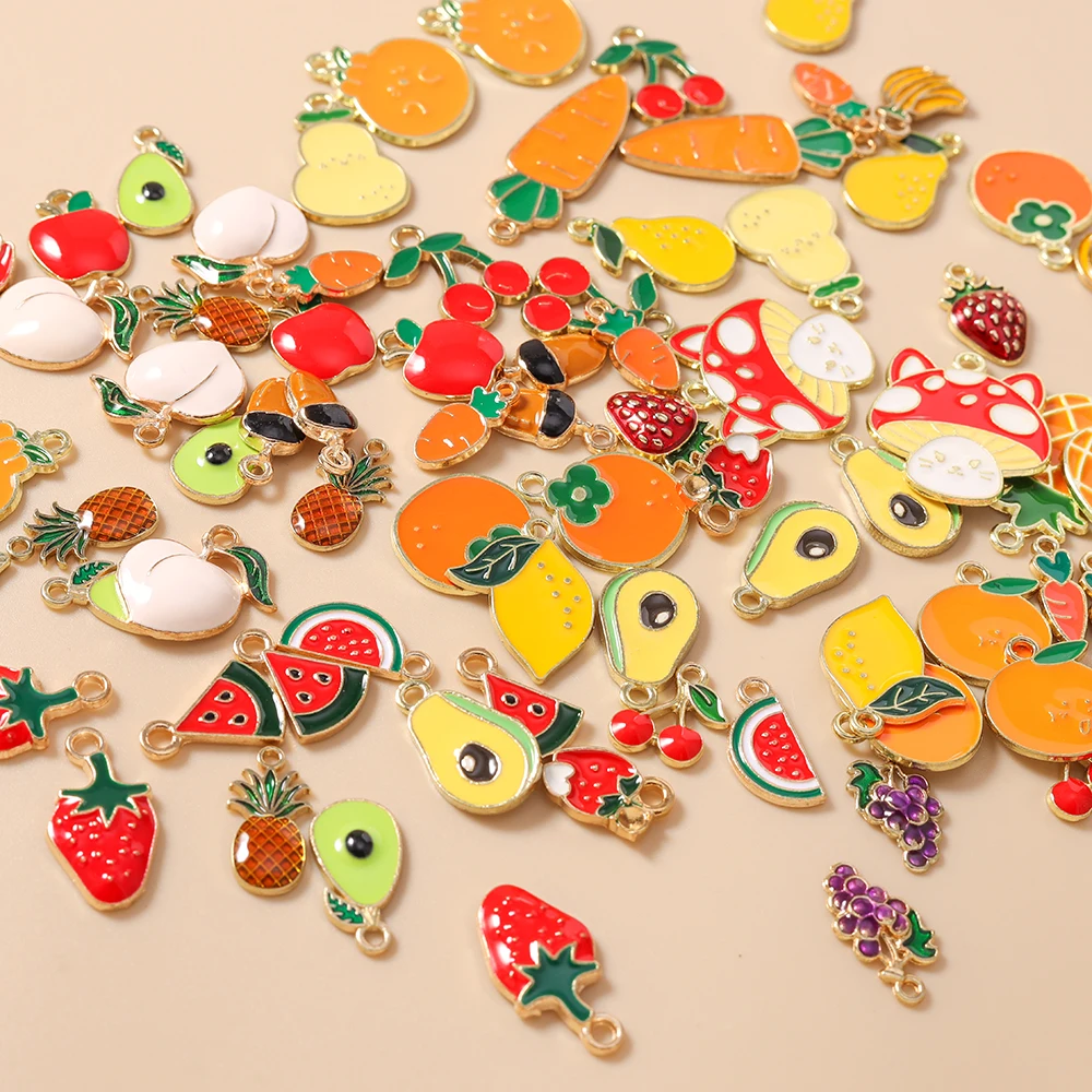 Leslie Mix 10/20/30pcs Cute Enamel Fruits Charms Apple Strawberry Watermelon Pineapple Cherry Pendant for Dangle Earrings
Leslie Mix 10/20/30pcs Cute Enamel Fruits Charms Apple Strawberry Watermelon Pineapple Cherry Pendant for Dangle Earrings