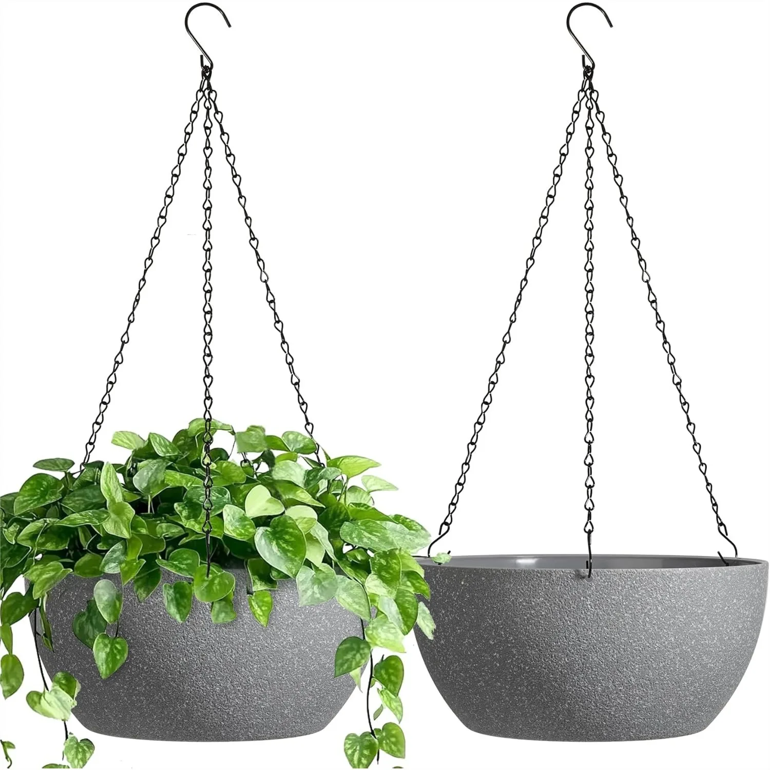 Hanging Planters for Indoor Outdoor Plants 2 Pack - 12 Inch Grey Hanging Plant Basket with Drainage Hole, Round Flower Pot for
Hanging Planters for Indoor Outdoor Plants 2 Pack - 12 Inch Grey Hanging Plant Basket with Drainage Hole, Round Flower Pot for