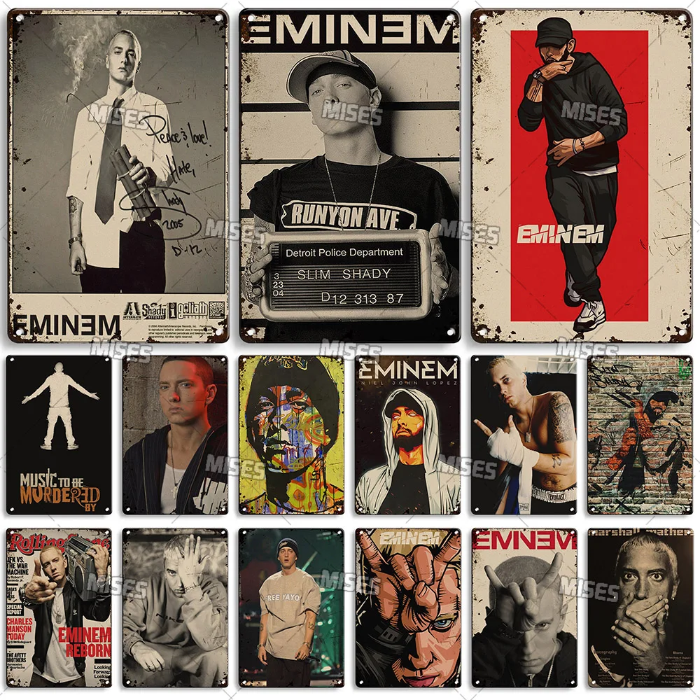 MISES Rapper Eminem Posters 8 Mile Decorative Plate Vintage Poster Home Garden Bar Metal Tin Sign Metal Plaque Wall Decor Sign
MISES Rapper Eminem Posters 8 Mile Decorative Plate Vintage Poster Home Garden Bar Metal Tin Sign Metal Plaque Wall Decor Sign