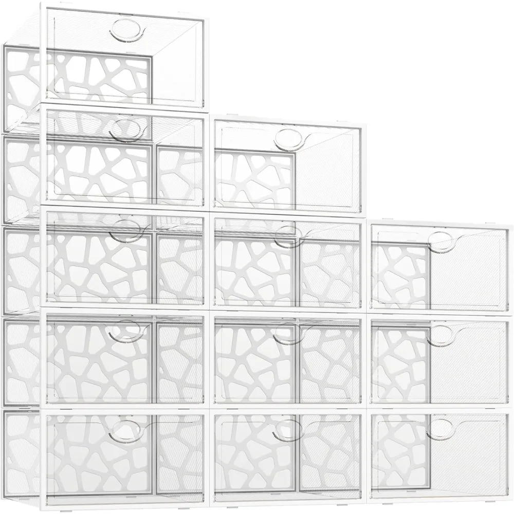Storage Organizer, 12 Pack Large Shoe Boxes Clear Plastic, Foldable Sneaker Containers Stackable Storage Bins Closet Case
Storage Organizer, 12 Pack Large Shoe Boxes Clear Plastic, Foldable Sneaker Containers Stackable Storage Bins Closet Case