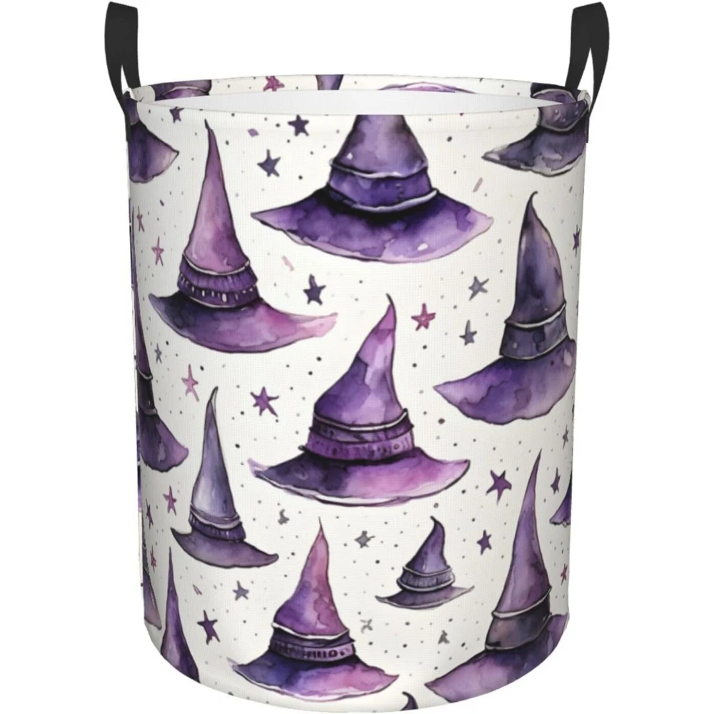 Halloween Witchy Hat Star Laundry Basket Laundry Hamper Large Round Laundry Storage Basket with Handles Waterproof Toy Bin
Halloween Witchy Hat Star Laundry Basket Laundry Hamper Large Round Laundry Storage Basket with Handles Waterproof Toy Bin