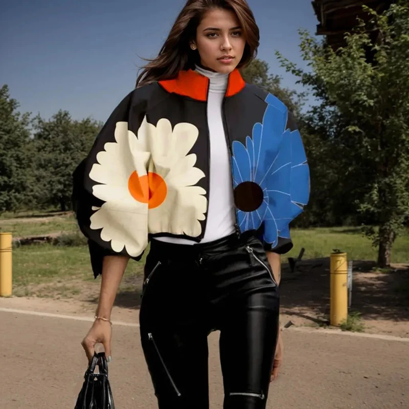 Fashion Print Jackets For Women High Street Polka Dot Pattern Lantern Sleeve Zipper Short Coat Casual Turtleneck Short Jacket
Fashion Print Jackets For Women High Street Polka Dot Pattern Lantern Sleeve Zipper Short Coat Casual Turtleneck Short Jacket