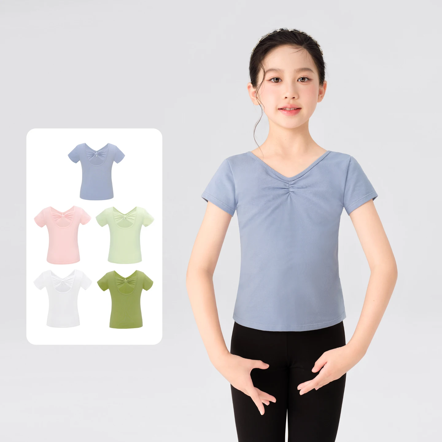 Children Front Pleated Short Sleeves Dance Tops Summer Toddlers Knit Bow Back Sweat-wicking Breathable Cotton Solid Color Shirt
Children Front Pleated Short Sleeves Dance Tops Summer Toddlers Knit Bow Back Sweat-wicking Breathable Cotton Solid Color Shirt