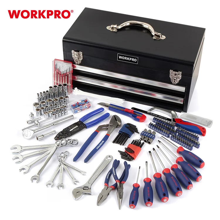 WORKPRO 239 Набор механических инструментов для ПК с сумкой для хранения инструментов Ручной металлический напильник с 2 ящиками Сверхмощная металлическая коробка
WORKPRO 239 Набор механических инструментов для ПК с сумкой для хранения инструментов Ручной металлический напильник с 2 ящиками Сверхмощная металлическая коробка