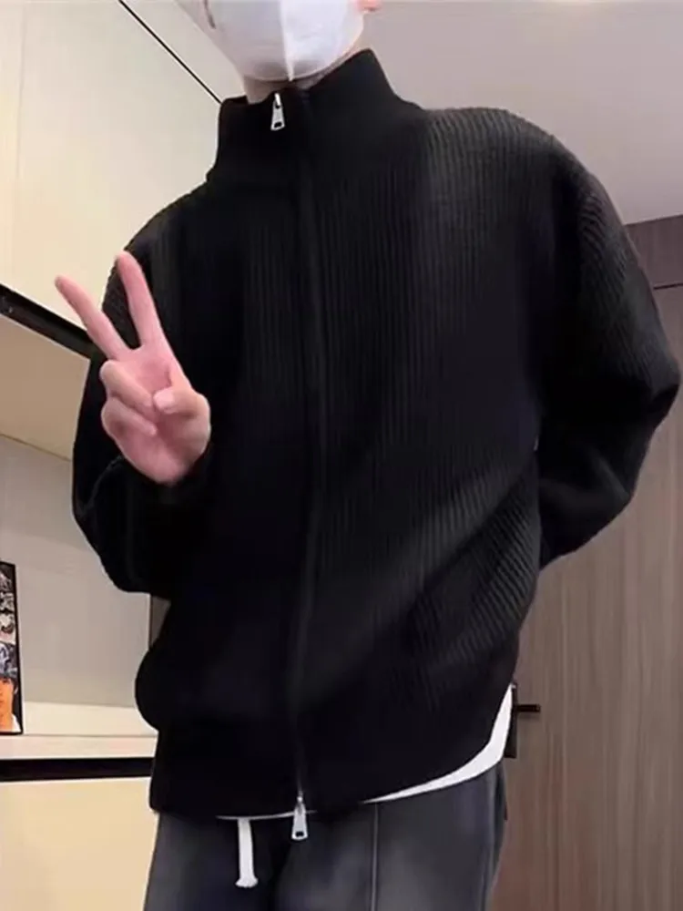 Bla Zipper Open Cardigan Sweater Men's Autumn Winter Warm f High Collar Jaet High-End Knitted Top Trendy Long Sve
Bla Zipper Open Cardigan Sweater Men's Autumn Winter Warm f High Collar Jaet High-End Knitted Top Trendy Long Sve