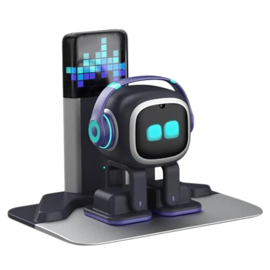 AI Desk Robot Companion for office use, ABS plastic body, white and blue, voice-controlled ChatGPT integration and dance featur
AI Desk Robot Companion for office use, ABS plastic body, white and blue, voice-controlled ChatGPT integration and dance featur