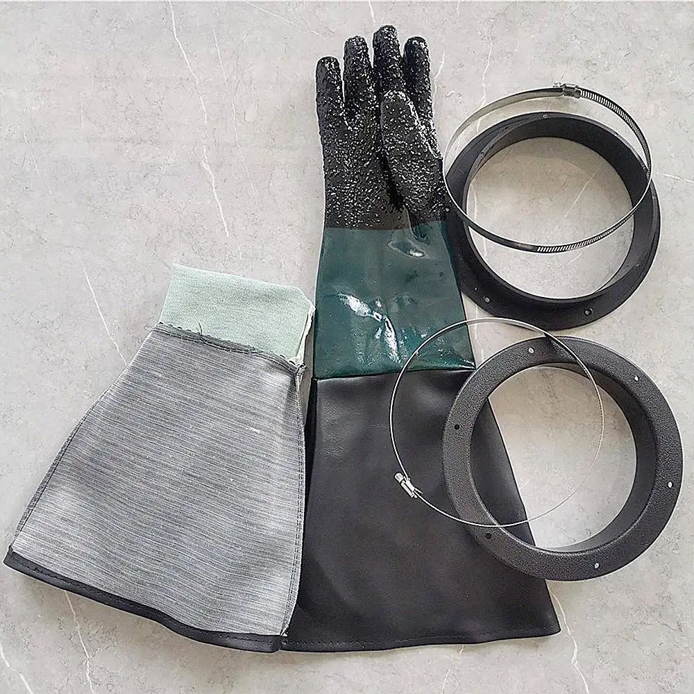 65cm Length Sandblasting Machine Special Gloves with Glove Ring Throat Clamp Wear Resistant Sweat Absorbent Inner Lined
65cm Length Sandblasting Machine Special Gloves with Glove Ring Throat Clamp Wear Resistant Sweat Absorbent Inner Lined