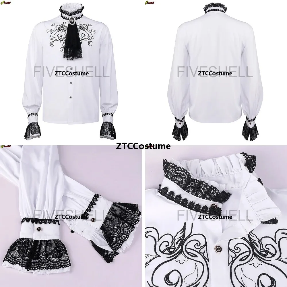 Medieval Renaissance White Shirt Embroidered Lace Patchwork Victorian Noble Prince Gentleman Cosplay Costume Tops
Medieval Renaissance White Shirt Embroidered Lace Patchwork Victorian Noble Prince Gentleman Cosplay Costume Tops