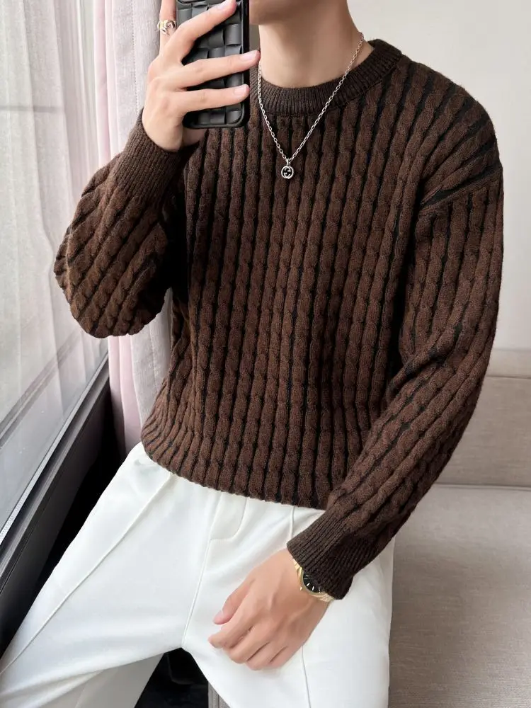 Мужской вязаный свитер тяжелого плетения с цветочным узором премиум-класса, повседневный длинный свек, круглый, теплый, полиэфирное волокно
Мужской вязаный свитер тяжелого плетения с цветочным узором премиум-класса, повседневный длинный свек, круглый, теплый, полиэфирное волокно