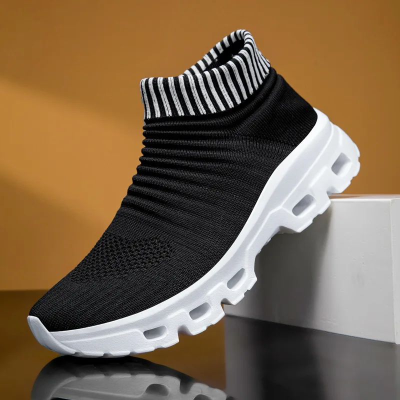 Men's Slip-On Sock Sneakers Breathable Knit Upper Lightweight Non-Slip Sole High Top Casual Walking Shoes for All Seasons
Men's Slip-On Sock Sneakers Breathable Knit Upper Lightweight Non-Slip Sole High Top Casual Walking Shoes for All Seasons