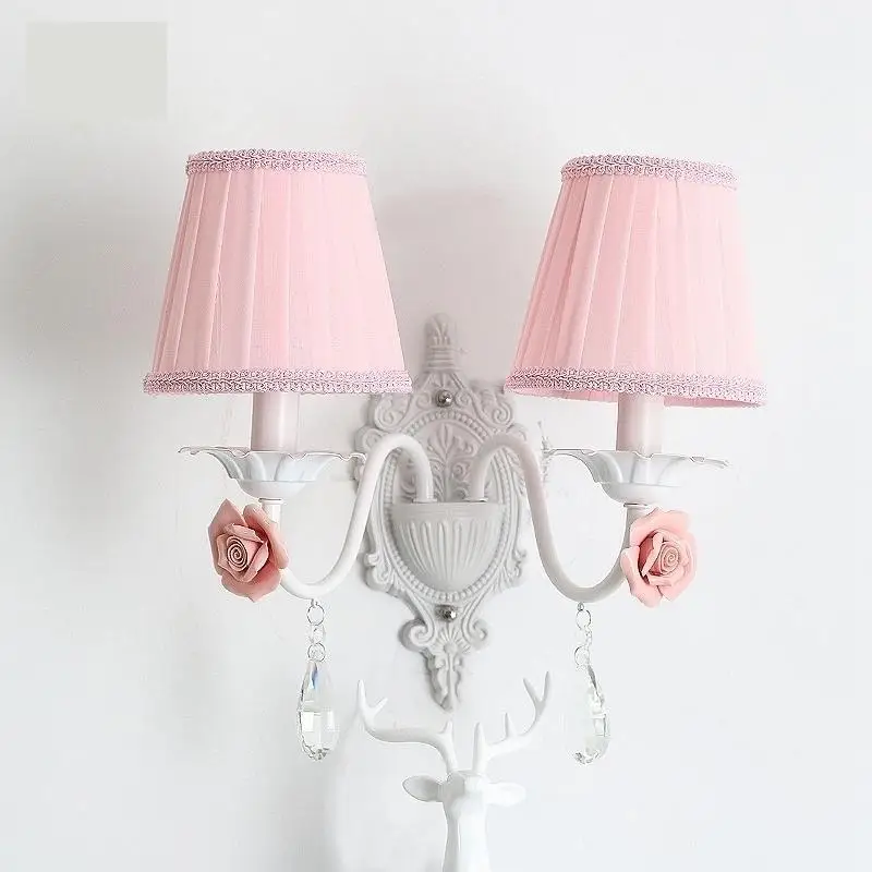 Ceramic Flower Blue/Pink lampshade LED Wall Lamp for Bedroom Bedside kid's Princess Girl Children's Room crystal wall lighting
Ceramic Flower Blue/Pink lampshade LED Wall Lamp for Bedroom Bedside kid's Princess Girl Children's Room crystal wall lighting