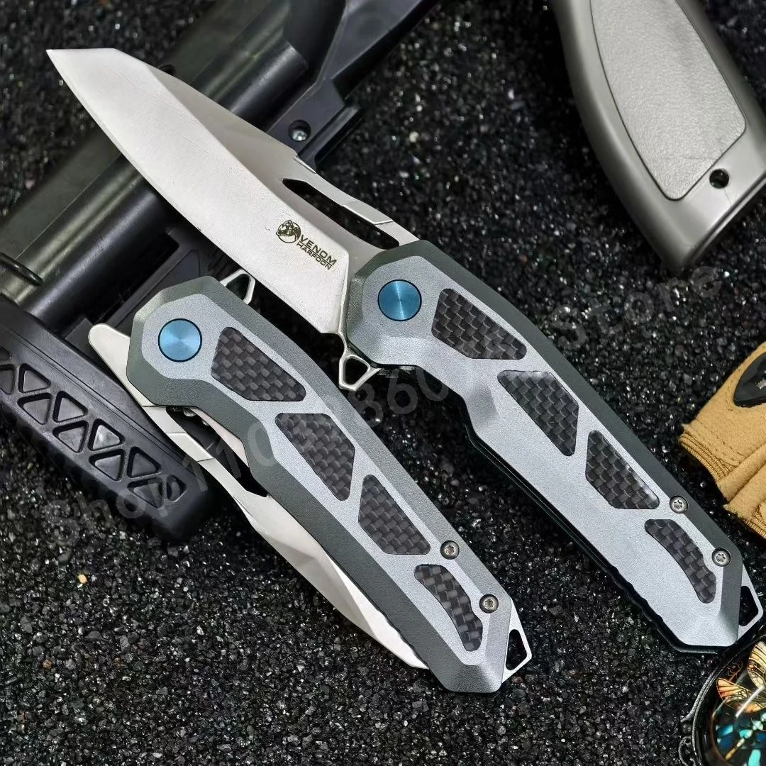 Blue-gray Folding Knife with D2 Blade Aluminum+carbon Fiber Handle High Hardness Sharp Outdoor Camping Folding Portable Knife
Blue-gray Folding Knife with D2 Blade Aluminum+carbon Fiber Handle High Hardness Sharp Outdoor Camping Folding Portable Knife