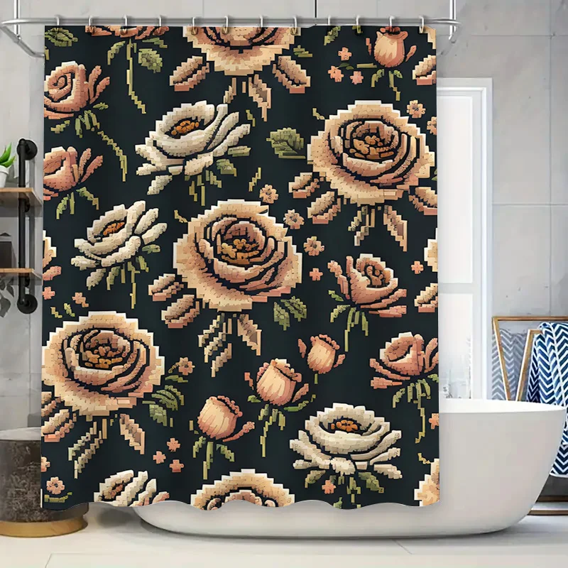 Unique floral shower curtain featuring roses perfect for adding a touch of elegance to any bathroom decor! Made from high-qualit
Unique floral shower curtain featuring roses perfect for adding a touch of elegance to any bathroom decor! Made from high-qualit