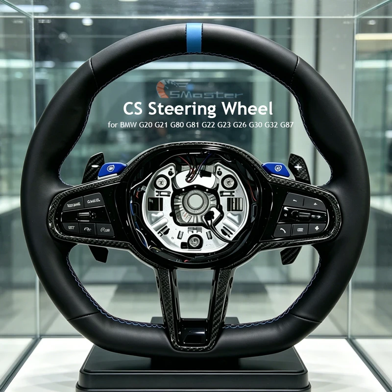 with Carbon Fiber Frame Nappa Leather CS Sport Steering Wheel for BMW 3/5 Series G05 G15 G20 G21 G22 G30 G32 G80 G81 with Paddle
with Carbon Fiber Frame Nappa Leather CS Sport Steering Wheel for BMW 3/5 Series G05 G15 G20 G21 G22 G30 G32 G80 G81 with Paddle