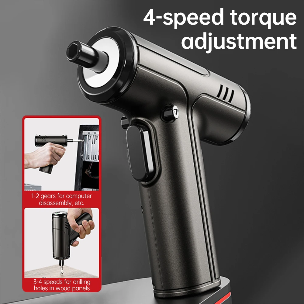 Electric Screwdriver Battery Rechargeable Cordless Screwdriver Four Speed Torque Adjustable Multifunctional Electric Screwdriver
Electric Screwdriver Battery Rechargeable Cordless Screwdriver Four Speed Torque Adjustable Multifunctional Electric Screwdriver
