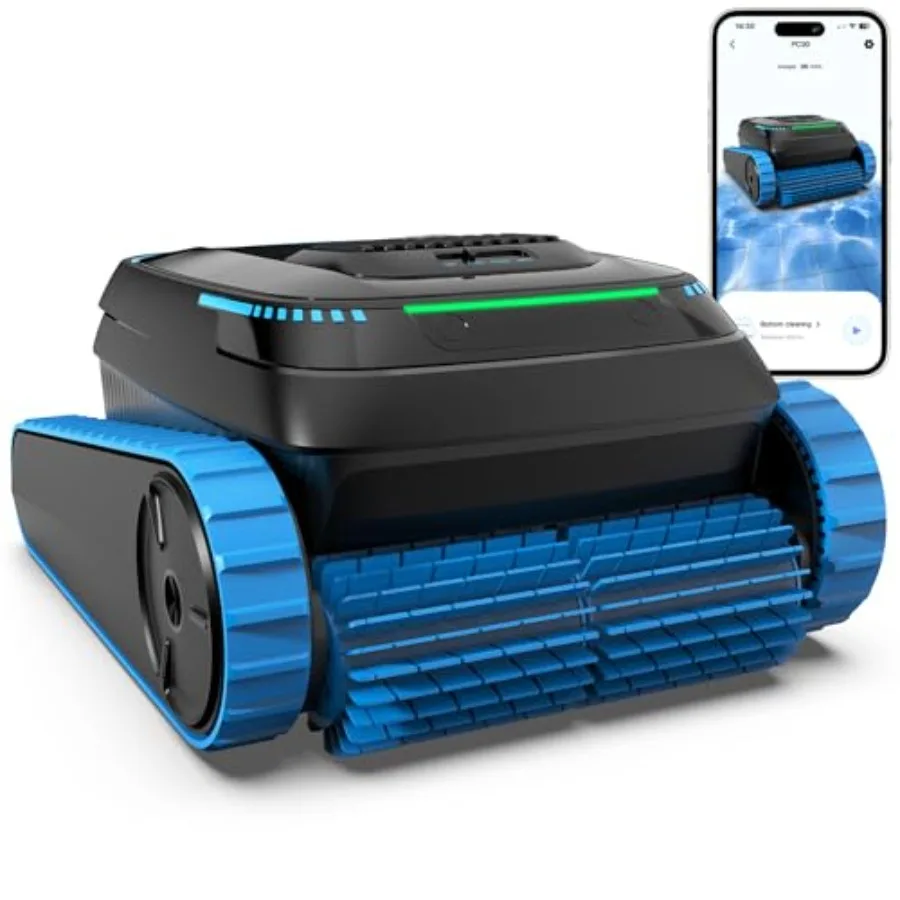 Cordless Robotic Pool Cleaner for inground above ground pools, ABS plastic, blue, 5, 000 GPH suction with 150m filter, smart zi
Cordless Robotic Pool Cleaner for inground above ground pools, ABS plastic, blue, 5, 000 GPH suction with 150m filter, smart zi