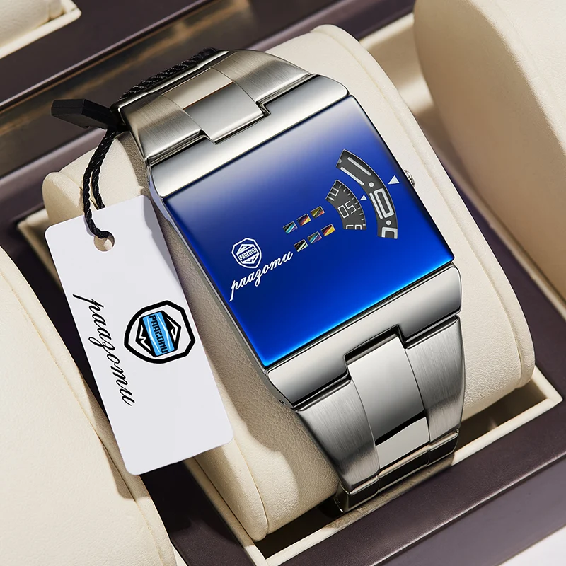 PAAZOMU Top Rectangle Original Men Watch Waterproof Fashion Man Wristwatch Stainless Steel Quartz Sport Men's Watches+Box Reloj
PAAZOMU Top Rectangle Original Men Watch Waterproof Fashion Man Wristwatch Stainless Steel Quartz Sport Men's Watches+Box Reloj