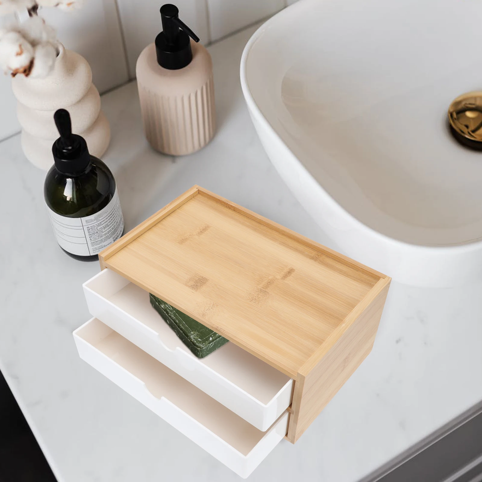 Bamboo Abs Cosmetics Storage Box Desktop Organizer For Skincare Jewelry Drawer Type Container Environmentally Friendly
Bamboo Abs Cosmetics Storage Box Desktop Organizer For Skincare Jewelry Drawer Type Container Environmentally Friendly