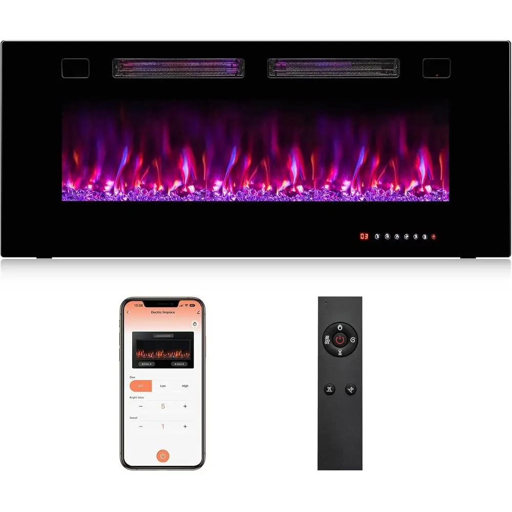 Ultra-Thin 42 Electric Fireplace Insert with Adjustable Flame, Wall-Mounted, 12H Timer, Remote & Wi-Fi Control
Ultra-Thin 42 Electric Fireplace Insert with Adjustable Flame, Wall-Mounted, 12H Timer, Remote & Wi-Fi Control