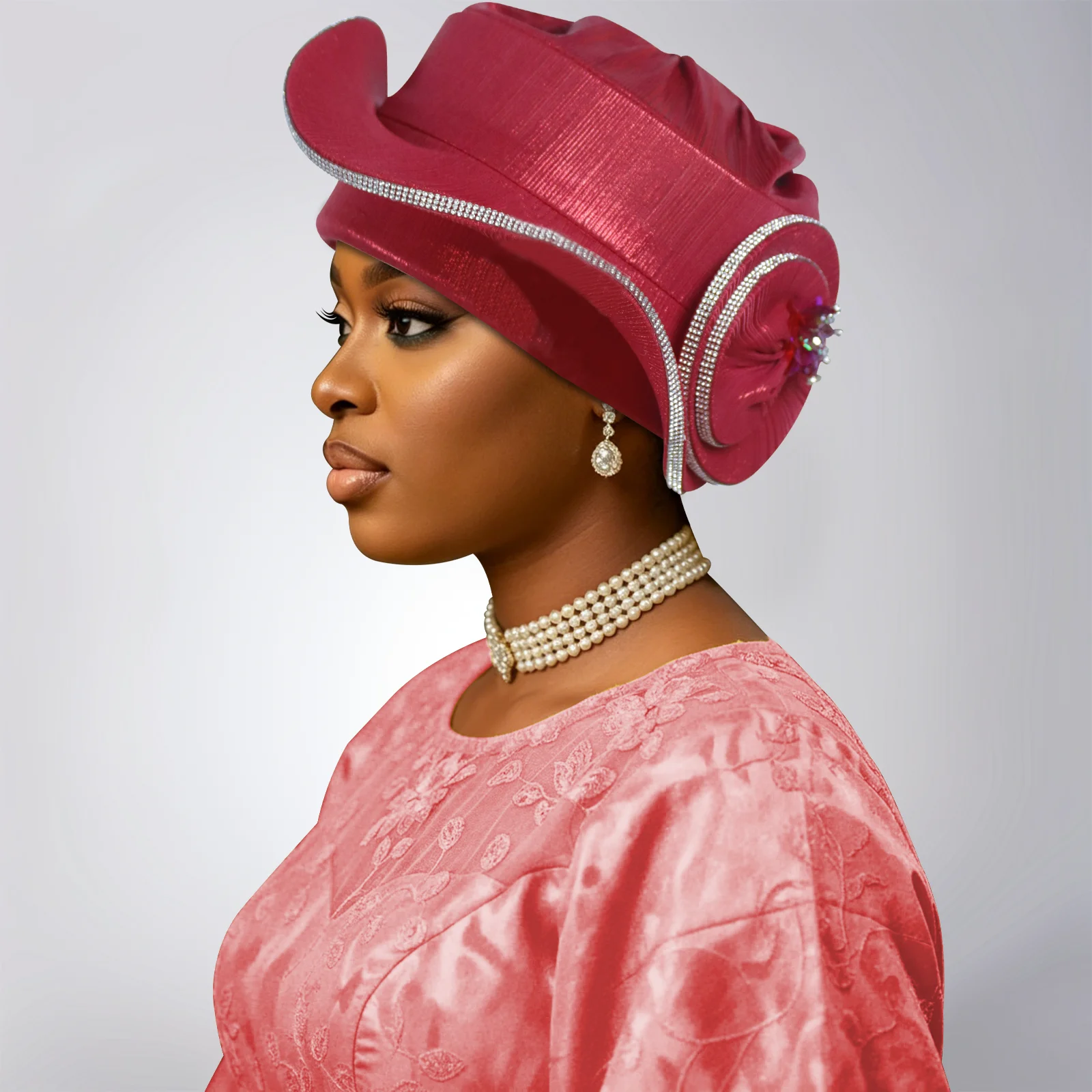 Rhinstone Beret Turban Cap for Women Afrcian Headtie Auto Gele Head Wrap Nigerian Wedding Party Geles Headscarf Hat Already Made
Rhinstone Beret Turban Cap for Women Afrcian Headtie Auto Gele Head Wrap Nigerian Wedding Party Geles Headscarf Hat Already Made