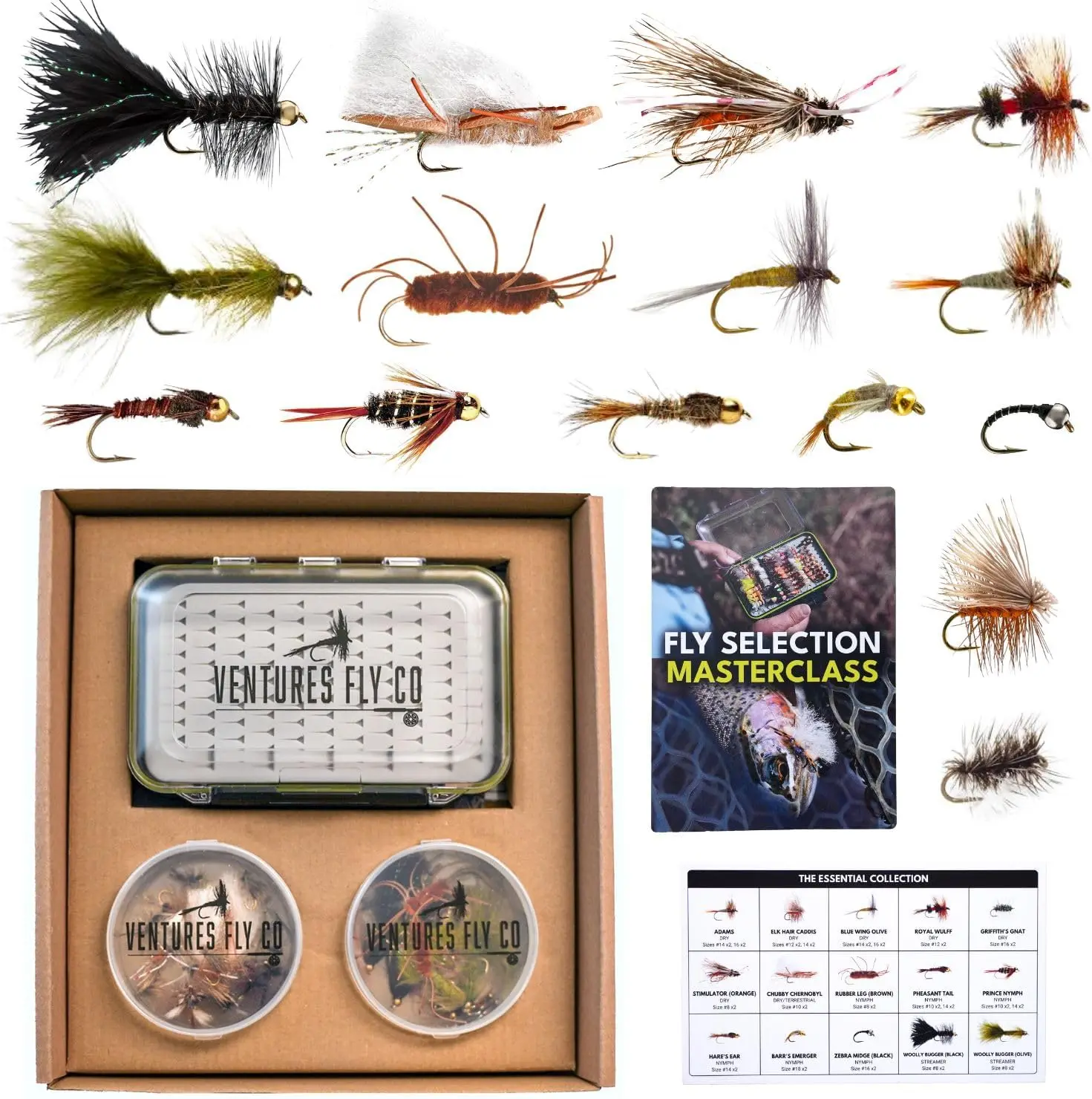 Co. | 40 Premium Hand Tied Fly Fishing Flies Assortment | Fly Box Included | Dry, Wet, Nymphs, Streamers, Wooly Buggers, Terrestrials | Trout, Bass Lure Set, Kit
Co. | 40 Premium Hand Tied Fly Fishing Flies Assortment | Fly Box Included | Dry, Wet, Nymphs, Streamers, Wooly Buggers, Terrestrials | Trout, Bass Lure Set, Kit