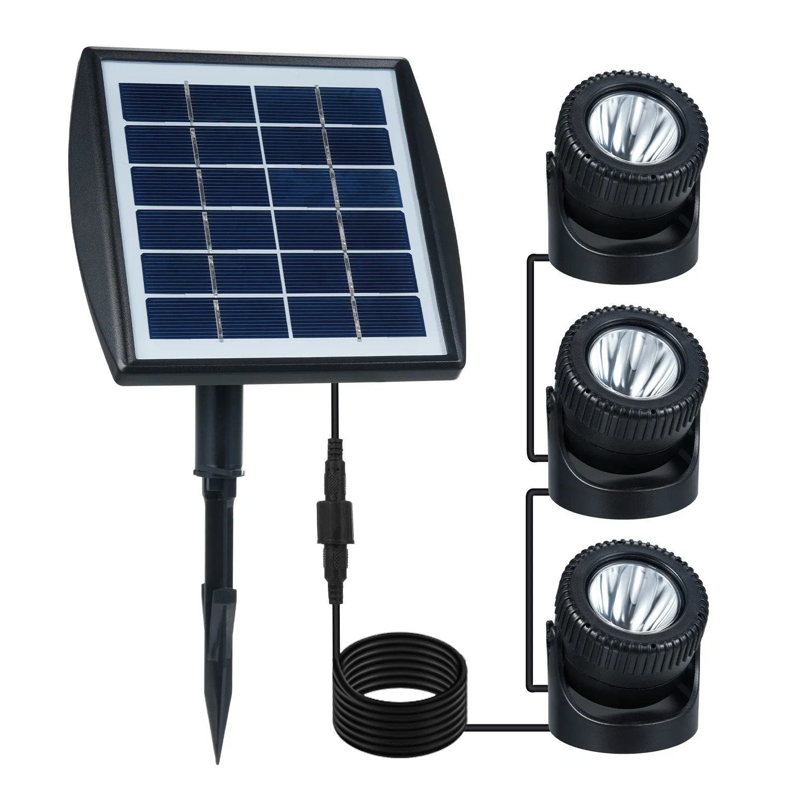 Three-head solar pond light underwater spotlight waterproof decorative light landscape light adjustable brightness swimming pool
Three-head solar pond light underwater spotlight waterproof decorative light landscape light adjustable brightness swimming pool