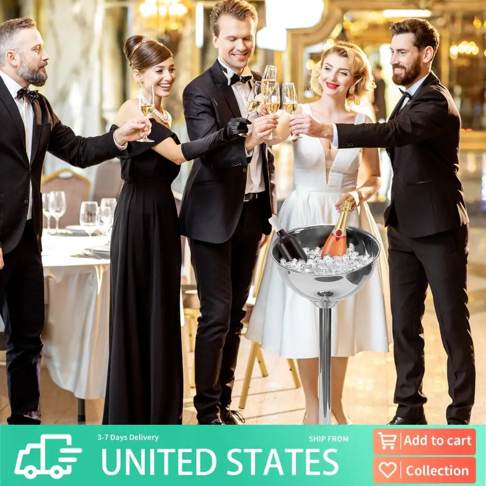 Champagne Ice Bucket Stainless Steel Standing Ice Bucket Champagne Bucket for Party Bar KTV Home
Champagne Ice Bucket Stainless Steel Standing Ice Bucket Champagne Bucket for Party Bar KTV Home