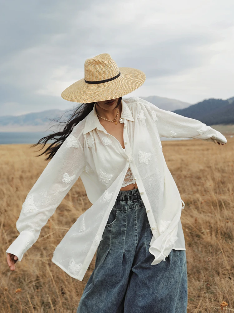 TIYIHAILEY Spring Summer New Blouse Tops For Women Long Sleeve Tees Thin Embroidery White Shirt Turn Down Collar 2025 New
TIYIHAILEY Spring Summer New Blouse Tops For Women Long Sleeve Tees Thin Embroidery White Shirt Turn Down Collar 2025 New